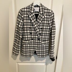 Maison de Amelie Women's Black and White Plaid blazer